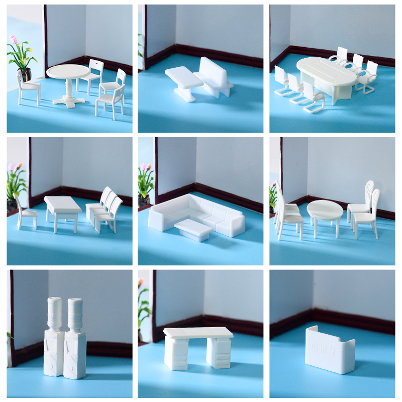 Weathering Model Kit - 1:50 Scale White Plastic Furniture Set