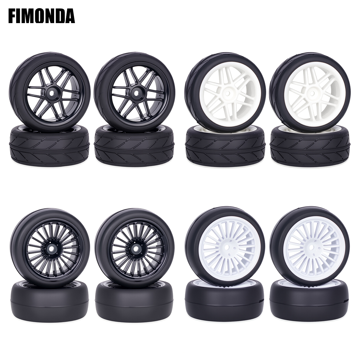 Model Kit Tamiya - Pre-Glued RC Wheels Tires Set 4PCS