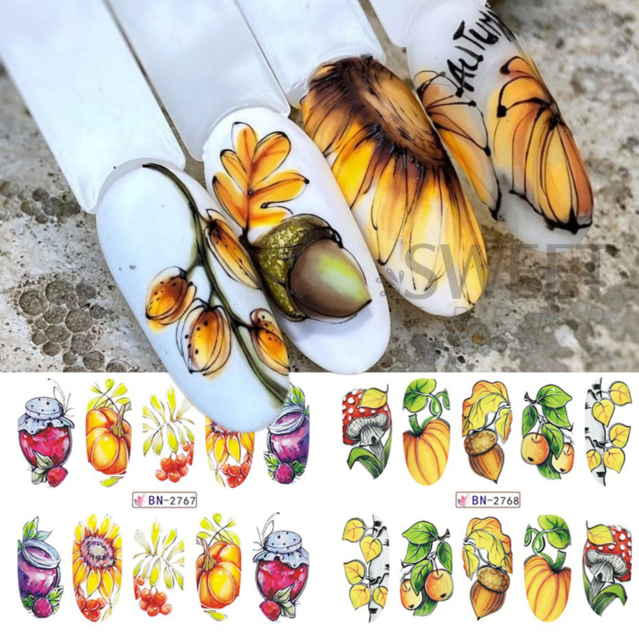 12pcs Autumn Nail Stickers Car - Waterslide Decal Paper recensie en prijs