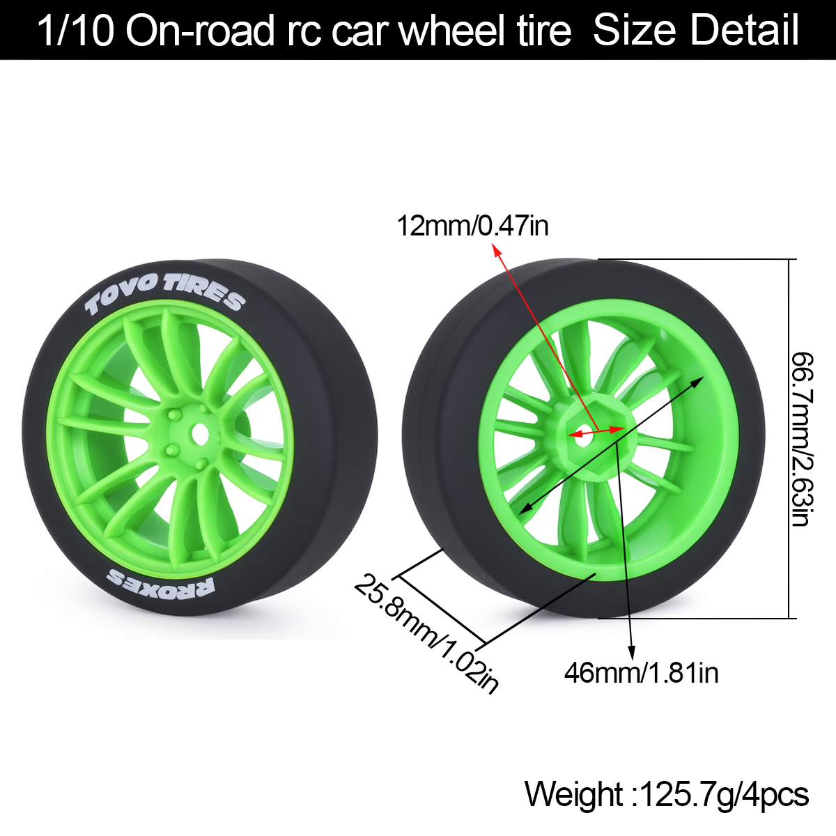 4Pcs Hard Drift Tires Wheel Ty - Model Kit Tamiya recensie en prijs