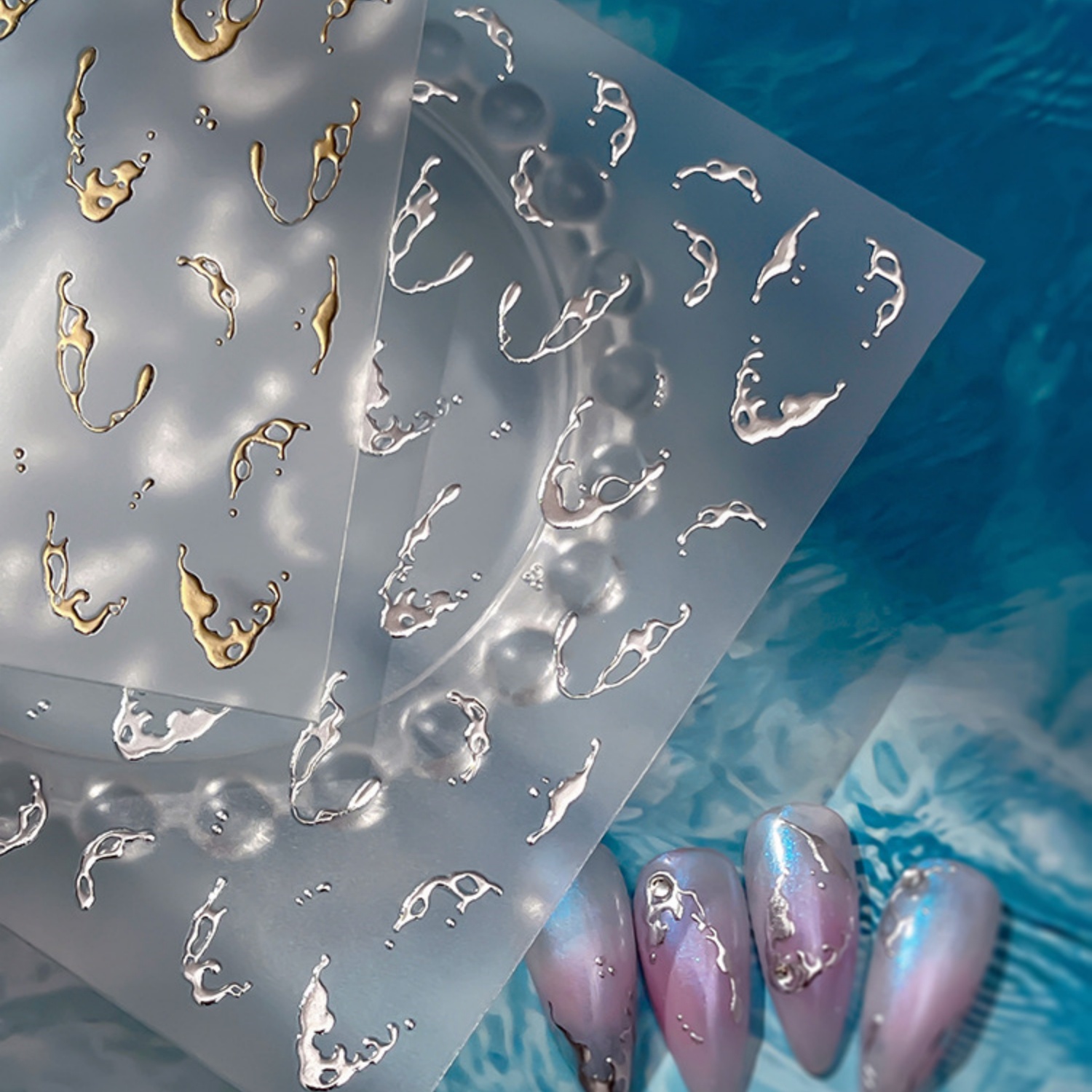 Gold Foil Water Splash 5D Nail - Waterslide Decal Paper recensie en prijs