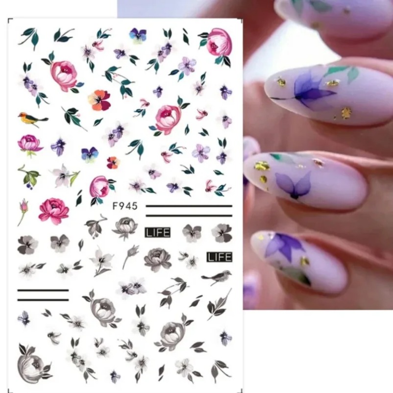 Colorful Flower 3D Nail Sticke - Waterslide Decal Paper recensie en prijs
