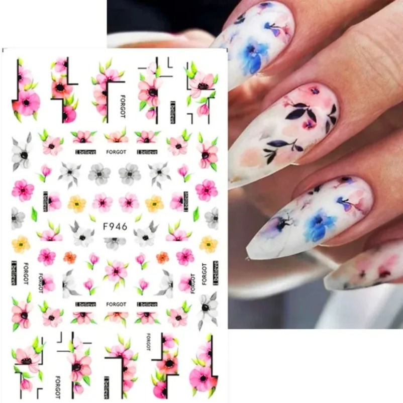 Colorful Flower 3D Nail Sticke - Waterslide Decal Paper recensie en prijs