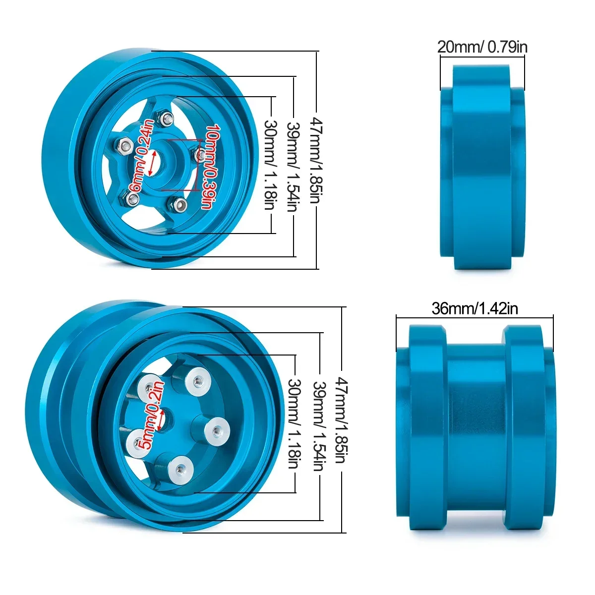 Aluminum Beadlock Wheels for 1 - Model Kit Tamiya recensie en prijs