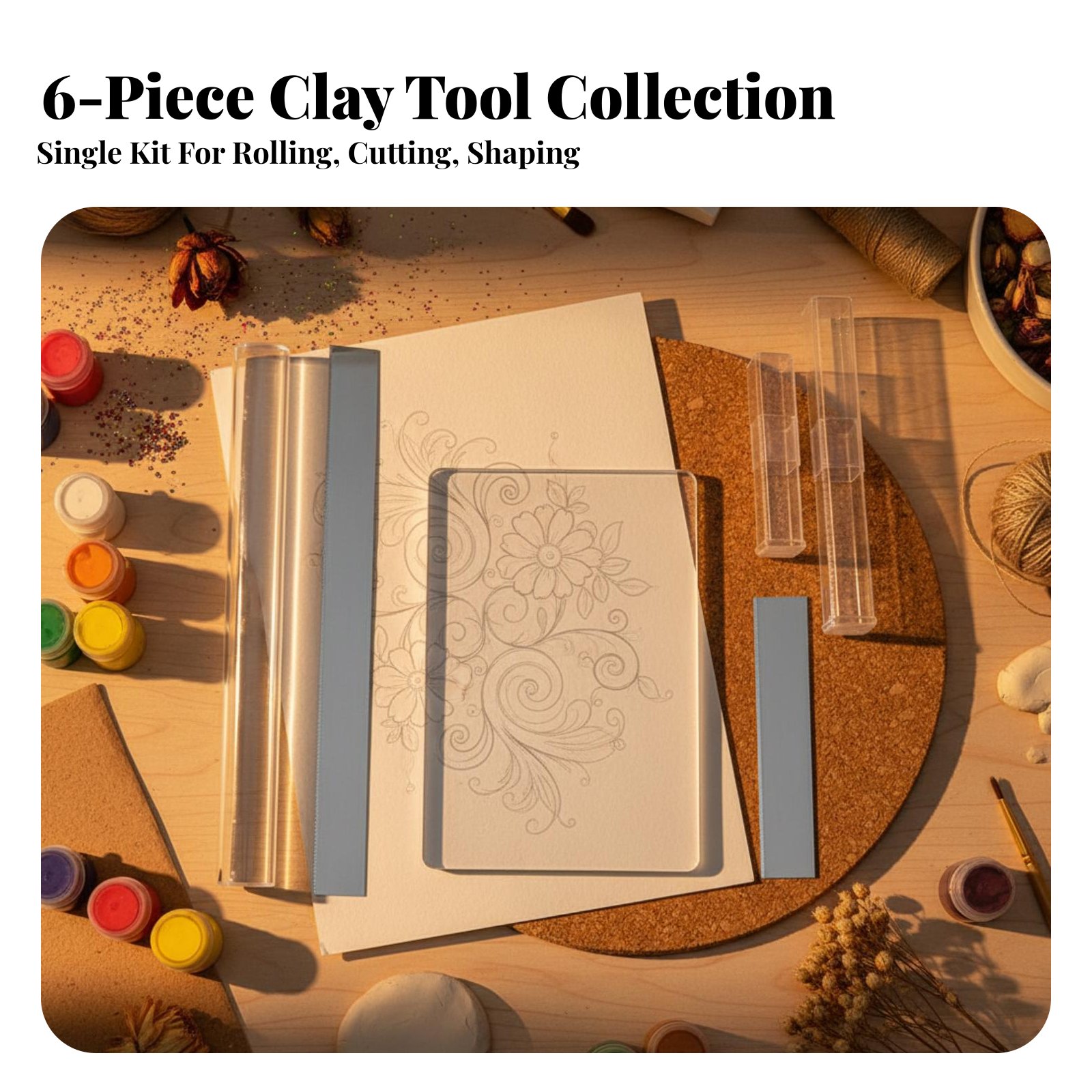 6 Pieces Acrylic Clay Cylinder - Model Kit Tool recensie en prijs