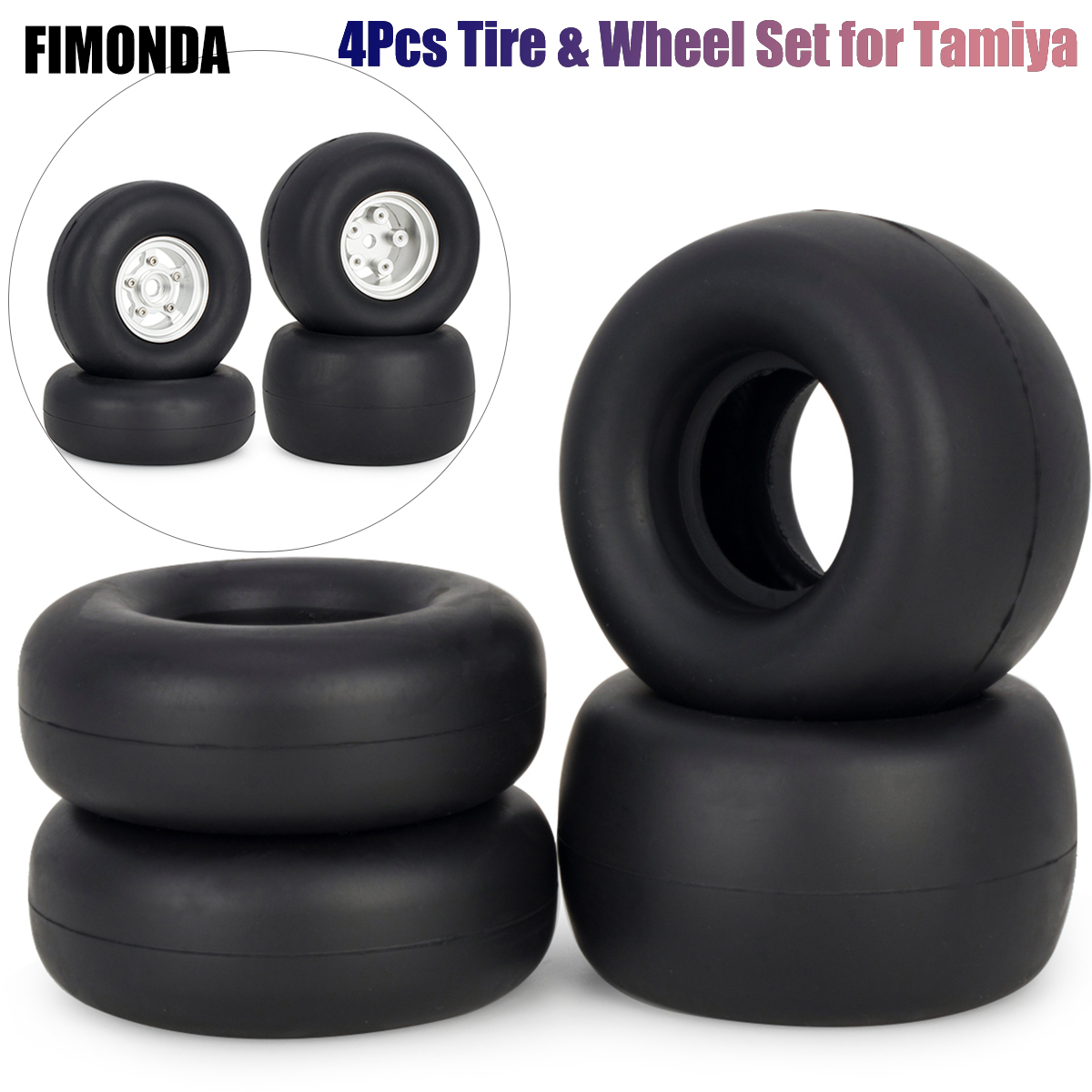 4Pcs RC Rubber Tires Wheels wi - Model Kit Tamiya recensie en prijs